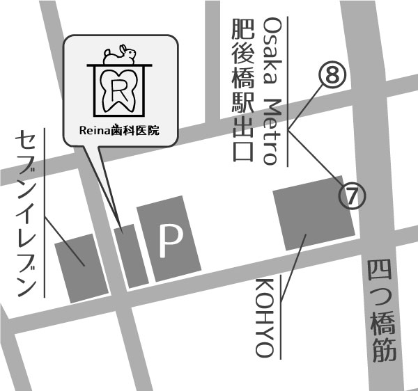 Reina歯科医院の近隣駐車場の地図